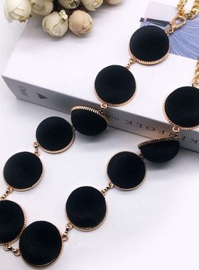 黑色绒球半圆金属链条窗帘装饰绑带简约现代风格窗饰扎带饰品配件