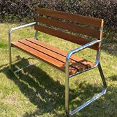 不锈钢公园椅户外长椅室外休闲坐凳花园别墅坐凳铁艺庭院实木座椅