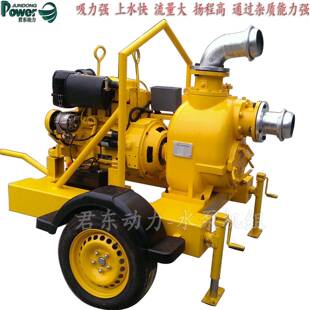 6寸柴油机水泵机组淤泥排涝泵防汛移动泵车真空辅助井点降自吸泵