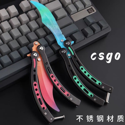 CSGO不锈钢蝴蝶刀弯头不开刃
