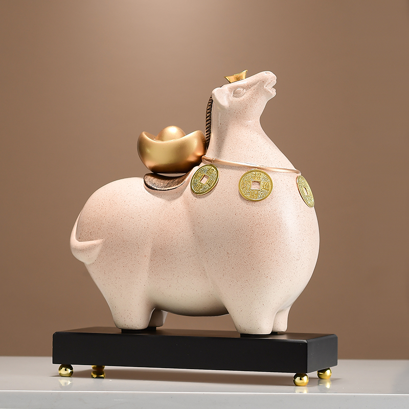 简约马上有钱软装装饰品 办公室桌面前台客厅电视柜创意摆件家用