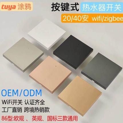涂鸦智能40A热水器Zigbee3.0开关定时触摸面板语音控制空调开关