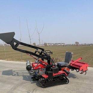 农用履带微耕机配件水旱两用履带旋耕机乘坐式果园大棚翻土耕地机