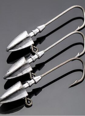 路亚铅头钩小三角钩倒刺10g14g21g海钓鲈鱼石斑鳜鱼大克重铅头钩