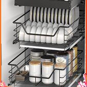 300工具篮350碗篮304不锈钢三层拉篮450厨房碗蓝550抽屉式 400拉栏