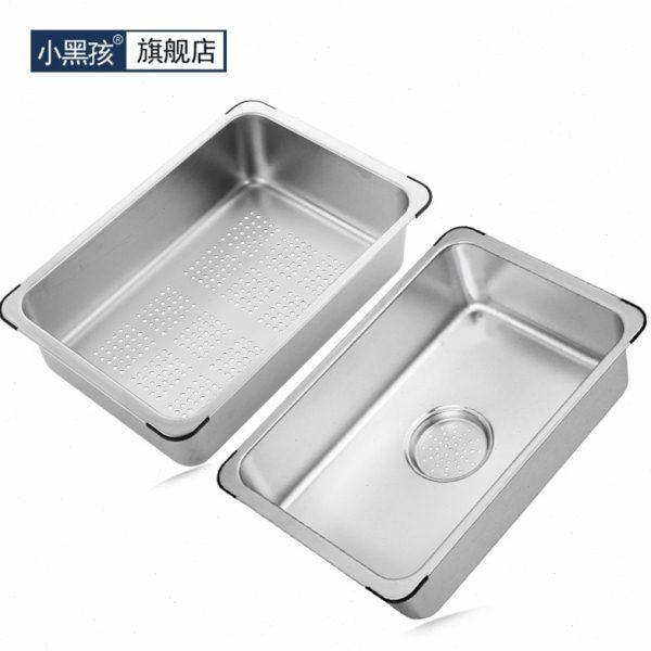 厨房洗碗池沥水篮盆中盆不锈钢加厚洗菜框滤水网架多功能漏盆叠用,家装主材,沥水篮,淘宝优惠券,粉丝福利购,淘宝优惠卷