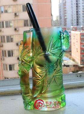 琉璃摆件节节高升笔筒时尚创意家居办公桌饰品实用礼品教师节礼物