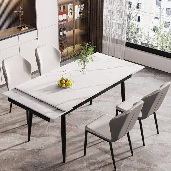 霖雅云间餐桌意式轻奢可伸缩岩板餐桌椅组合简约家用小户型长方形,住宅家具,岩板餐桌,淘宝优惠券,粉丝福利购,淘宝优惠卷