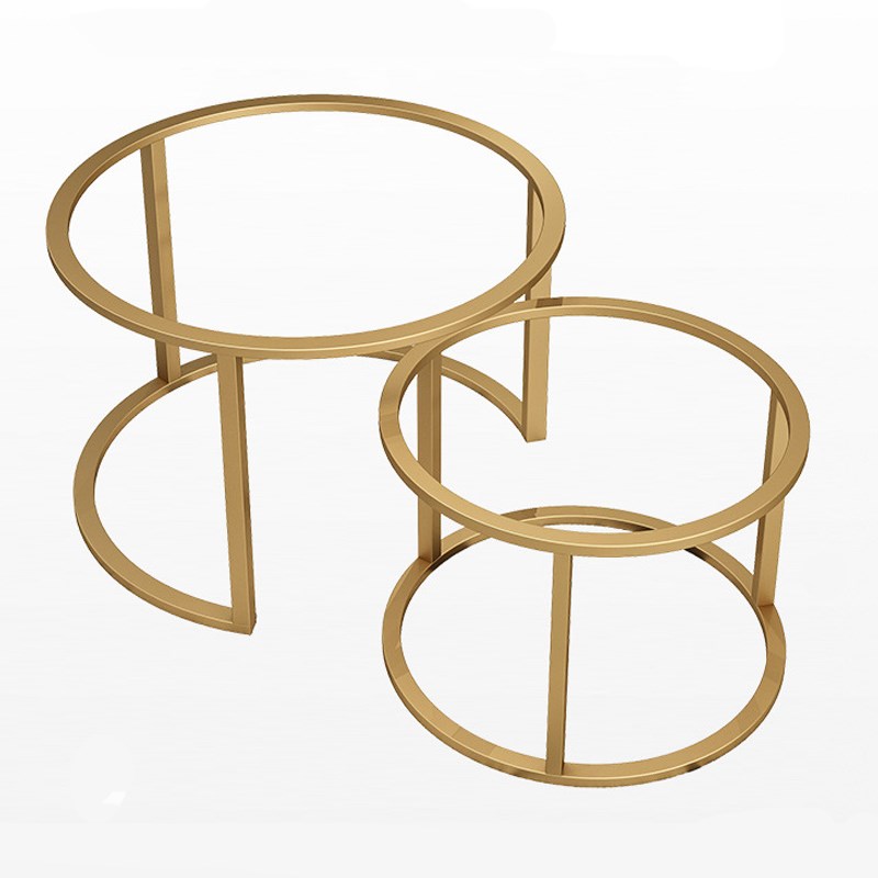 北欧创意茶几边几l支架架子铁艺框架轻奢艺术桌腿岩板桌脚圆形底