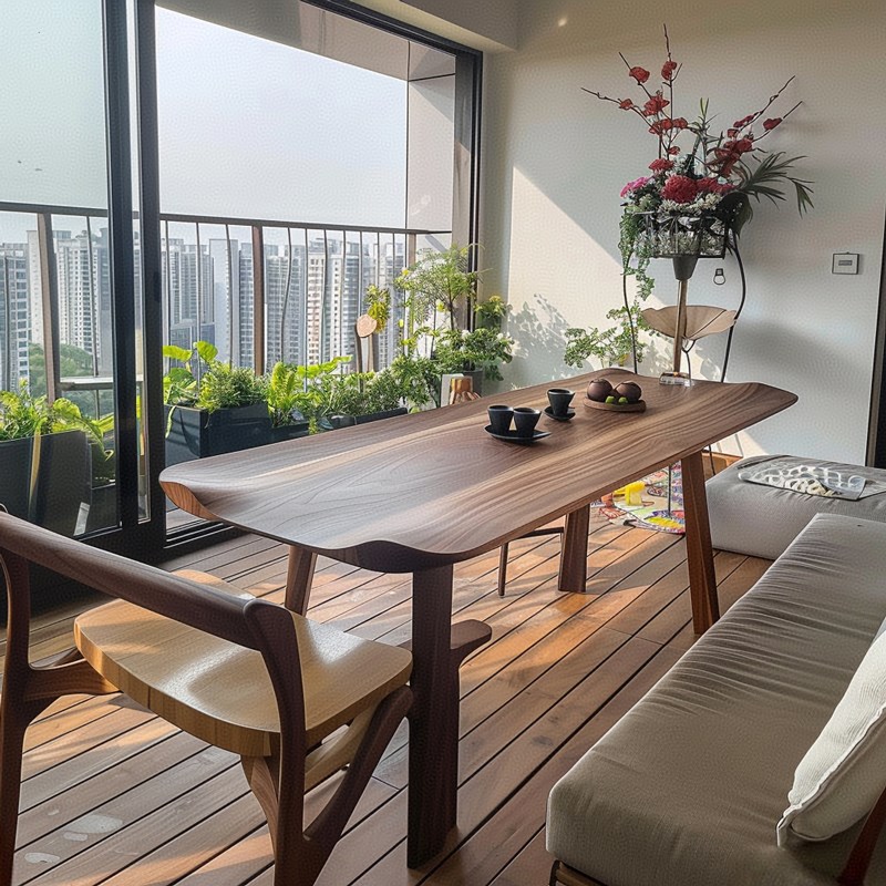 新中式北美黑胡桃白蜡木茶桌轻奢实木高J端定制办公室茶室禅意茶