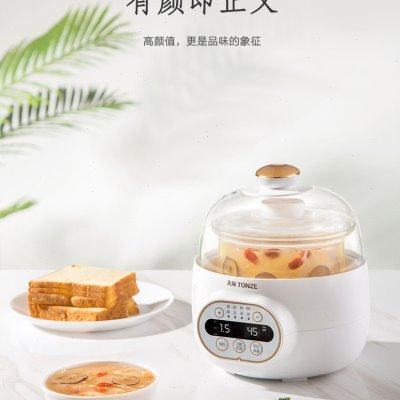 天际全自动玻璃隔水炖迷你电炖盅办公室透明水炖锅单小个寝室锅1L