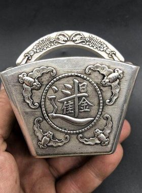 古玩铜器收藏日进斗金铜器金银满斗工艺品