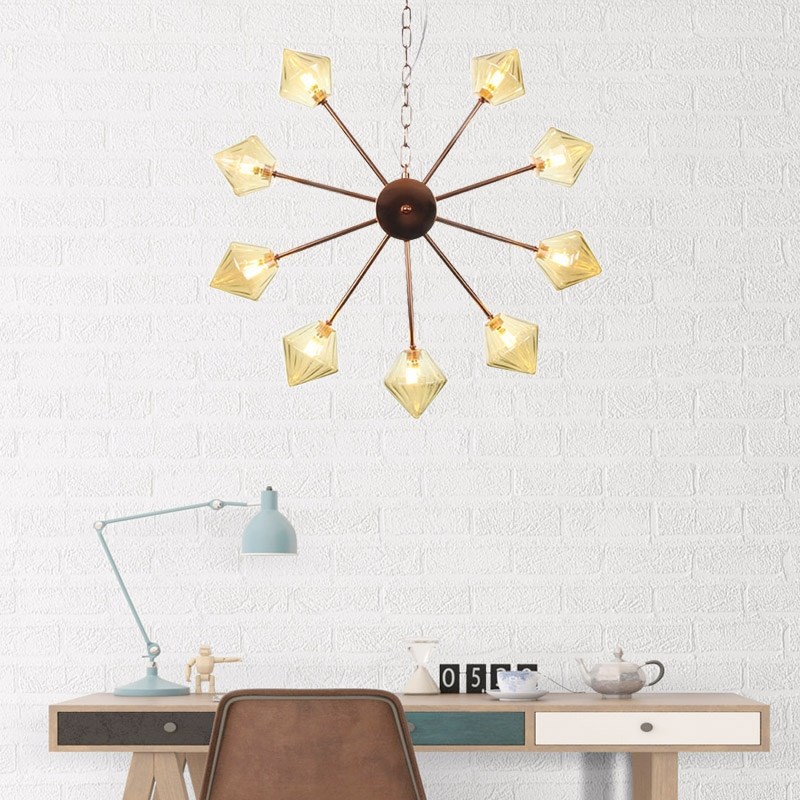 后现代轻奢电镀玫瑰金餐厅别墅吧A台客厅卧室酒店大堂多头装饰吊