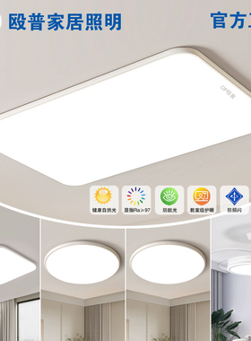 OP殴普led长方形客厅吸顶灯新款简约现代超亮卧室灯全屋套餐灯具