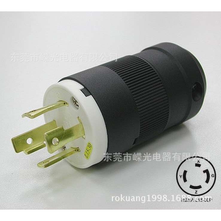 JT-1530LP 美规防脱落插头 NEMAL15-30P 防松工业插头 30A 250V