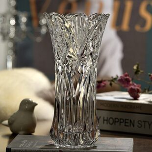 水培观音富贵竹百合花专用花瓶竹子养花水晶高档玻璃瓶大口径宽口