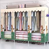 布衣柜收纳挂衣架家用简约衣橱 大衣 长2 2.45米全挂简易挂长款