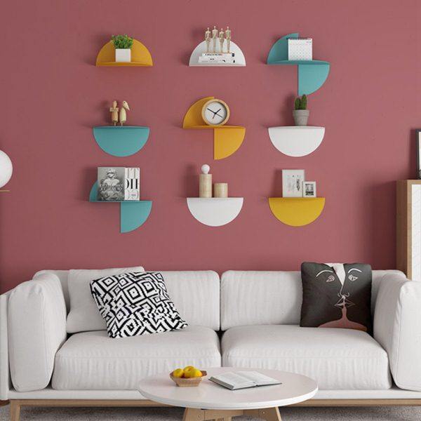 简约现代免打孔墙角装饰架卧室前台背景墙铁艺壁挂置物架异形隔板,家居饰品,装饰架/装饰搁板,淘宝优惠券,粉丝福利购,淘宝优惠卷