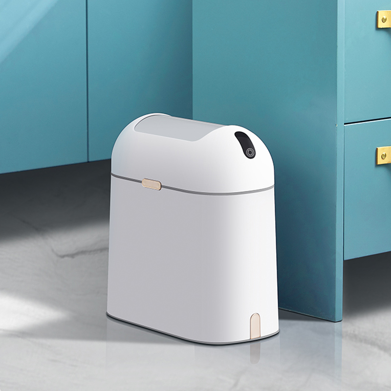 轻奢智能双开门感应垃圾桶 窄形B家用卫生间厕所卧室客厅电动纸篓