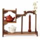 红木家具奇石底座茶壶架 鸡翅木雕博古架紫砂壶边龙古玩红木底座