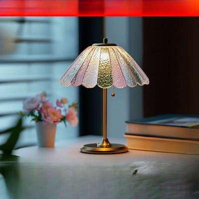 法式复古蝶梦台灯中古彩色琉璃氛围感卧室床头美式轻奢装饰灯casa