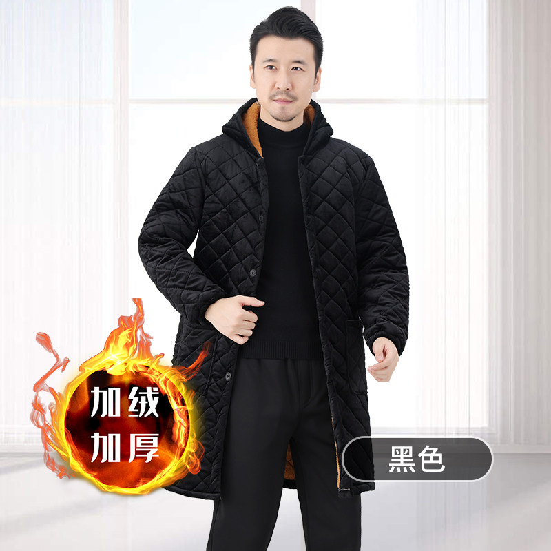 新款男士加绒加厚罩衣加大加肥棉服长袖女围裙厨房迷彩工作服长版
