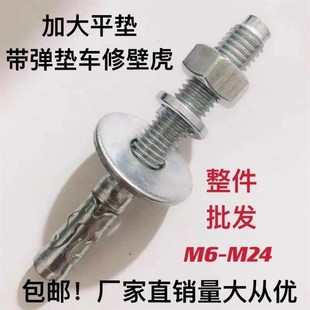 电梯专用膨胀螺栓拉爆大平垫和弹垫镀彩锌 国标车修壁虎膨胀螺丝