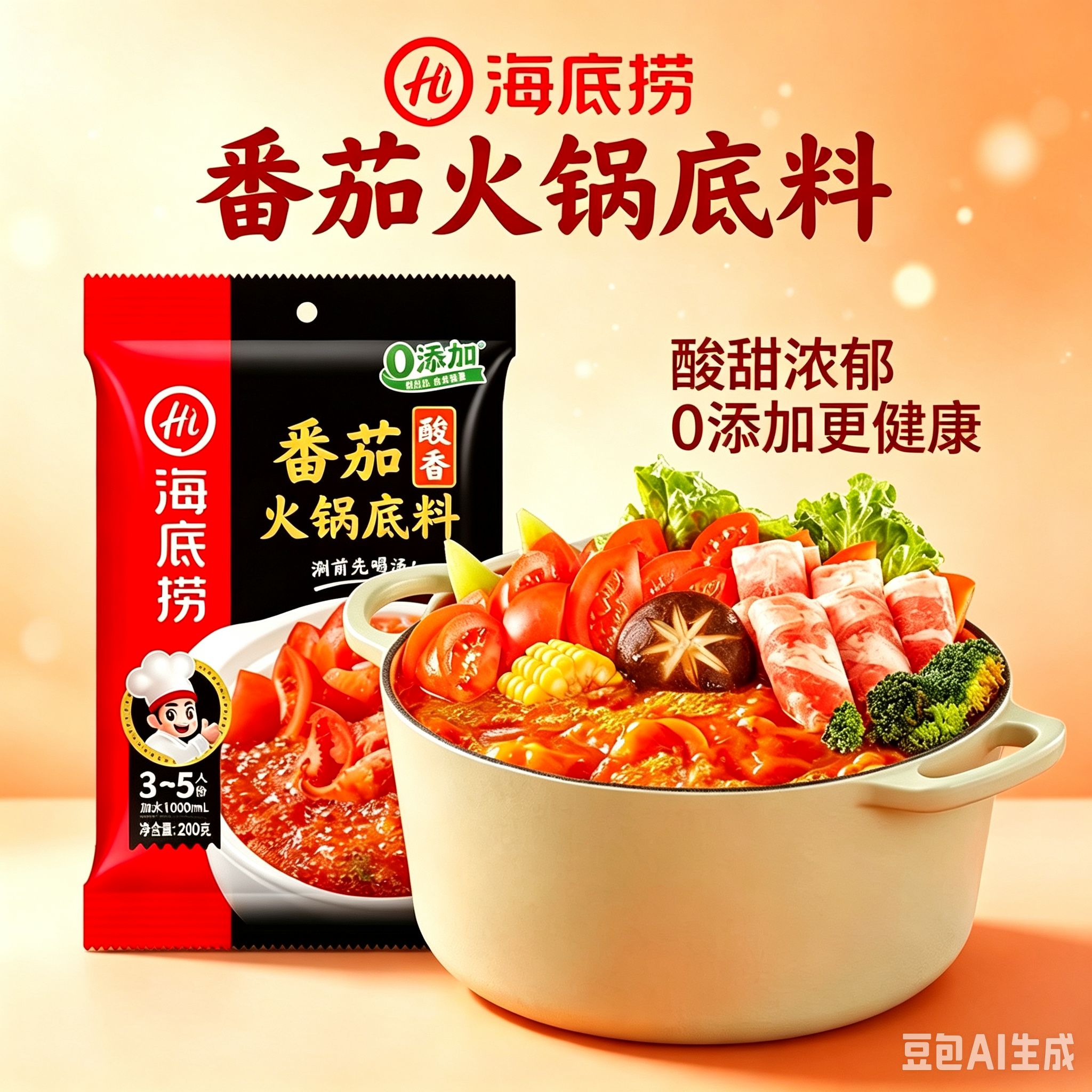筷手小厨海底捞酸香番茄火锅底料酸甜口味番茄汤料调味料家用调料