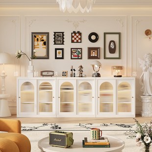 书柜落地组合柜家用客厅书架收纳储物柜移门展示柜靠墙推拉门书橱