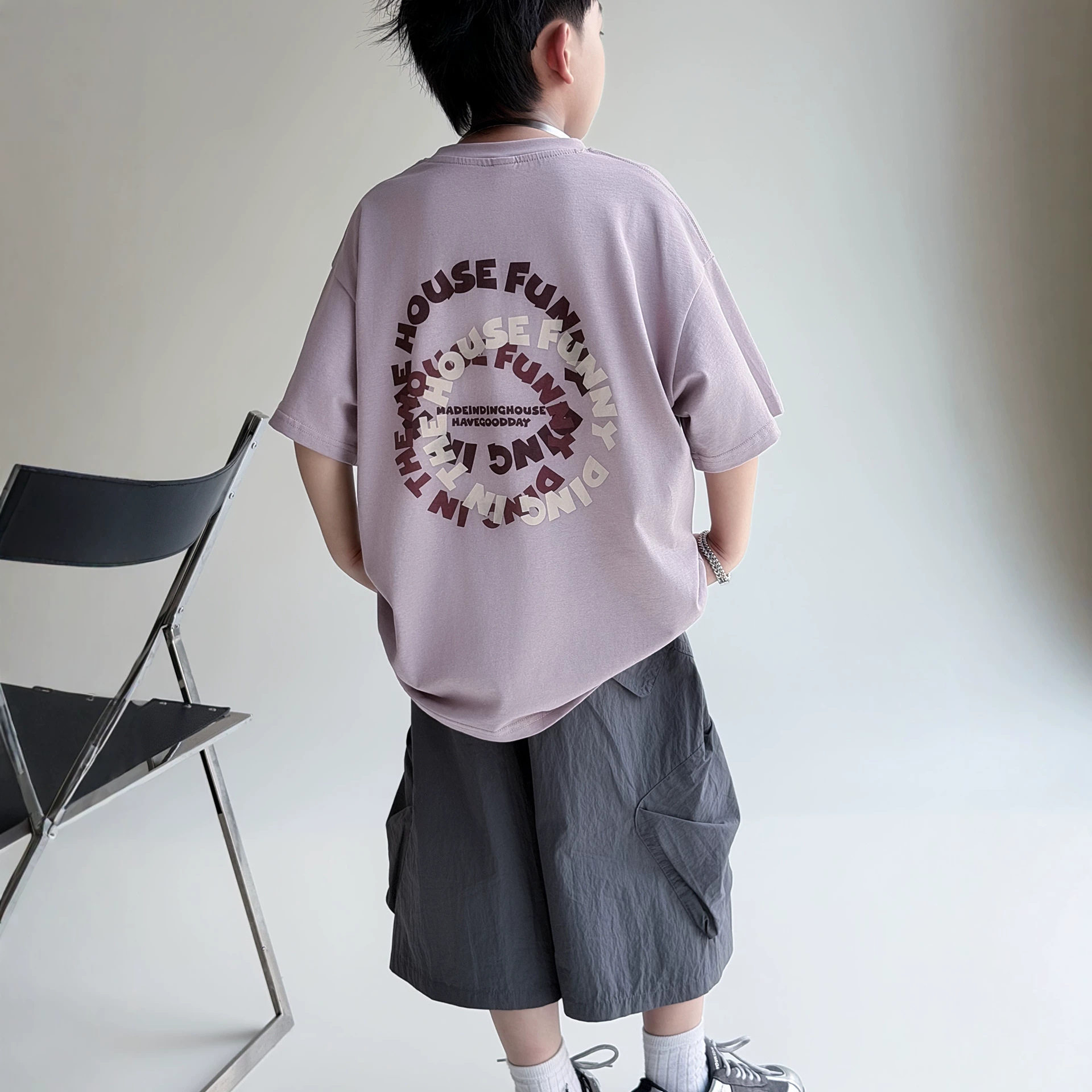 男童夏天短袖T恤薄款夏装2026新款中大童男孩韩版宽松休闲潮酷t