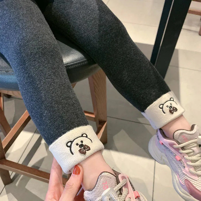 女童加绒打底裤儿童一体绒裤子