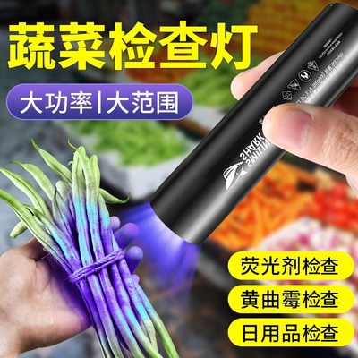 紫光灯鉴定蔬菜水果豆角检测笔365nm手电筒黄曲霉素荧光剂检测灯