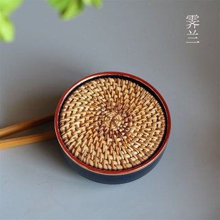功夫茶具配件干泡台储水 汝窑壶承圆形小号壶托粗陶干泡盘茶承日式