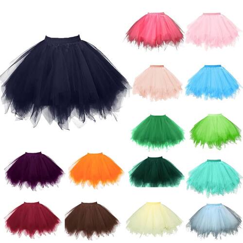 Solid color mesh fluffy short skirt 纯色网纱蓬蓬短款半身裙女