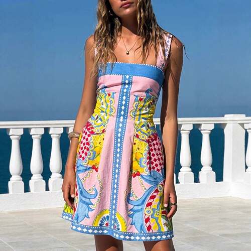 Printed short dress