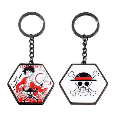 路飞草帽海盗旗双面钥匙链镜像日本经典动漫周边挂件