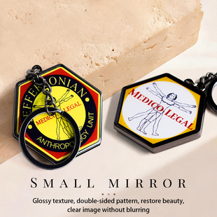 杰斐逊人类学单位双面镜子钥匙链影视剧识骨寻踪周边创意礼物挂件