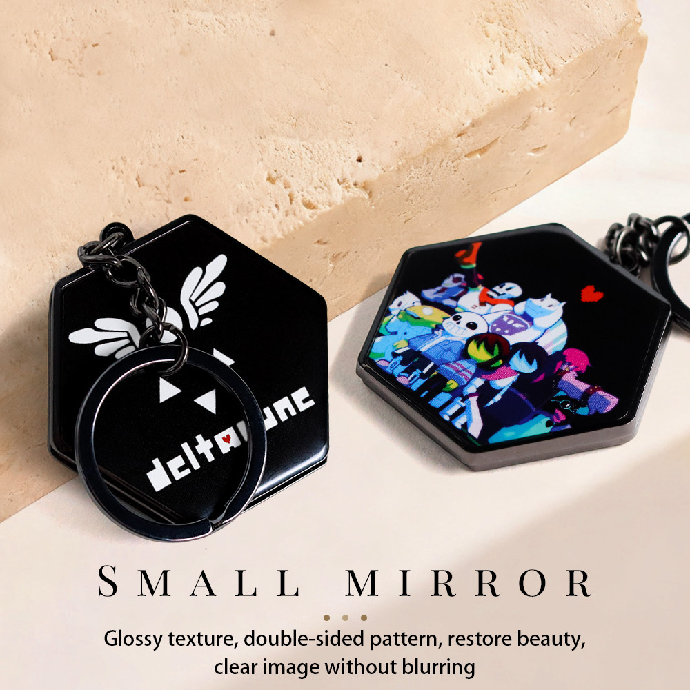 三角符文传说之下双面钥匙扣符文符号钥匙圈时尚吊坠装饰