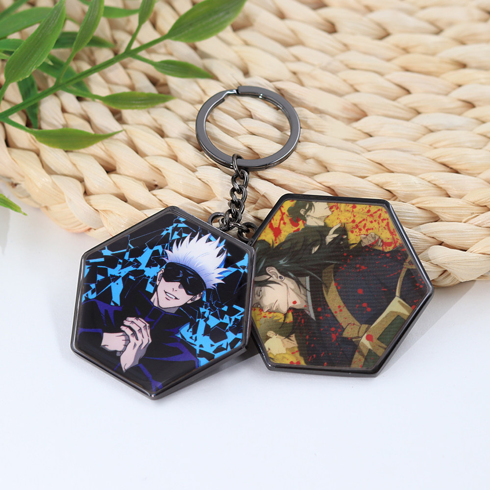 动漫咒术回战双面镜子钥匙链人物周边五条悟和夏油杰创意礼物挂件