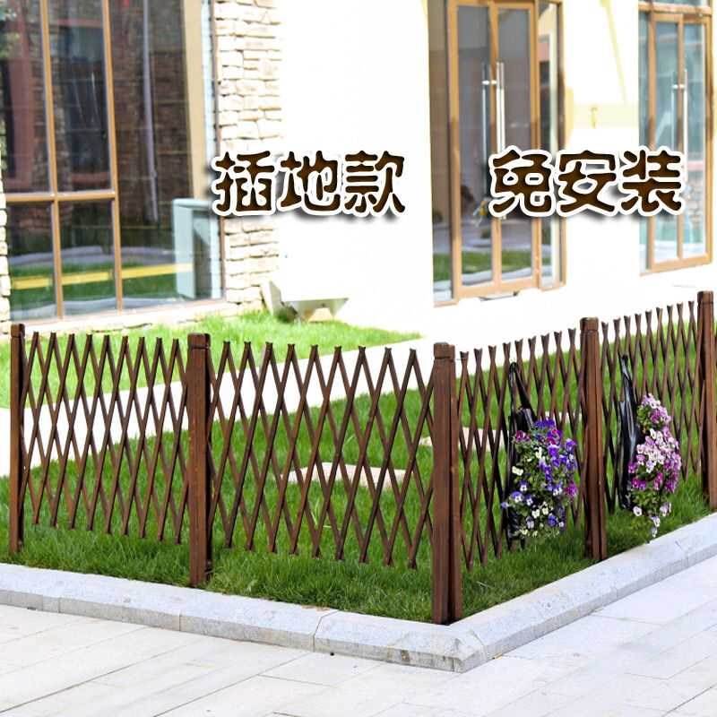 户外防腐木栅栏护栏庭院爬藤篱笆室内装饰伸缩网格隔断幼儿园围栏