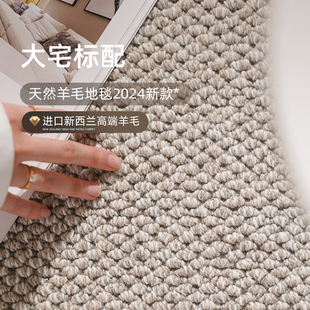 进口羊毛地毯客厅素色高级感轻奢卧室沙发侘寂耐脏纯色新款 AOVOC