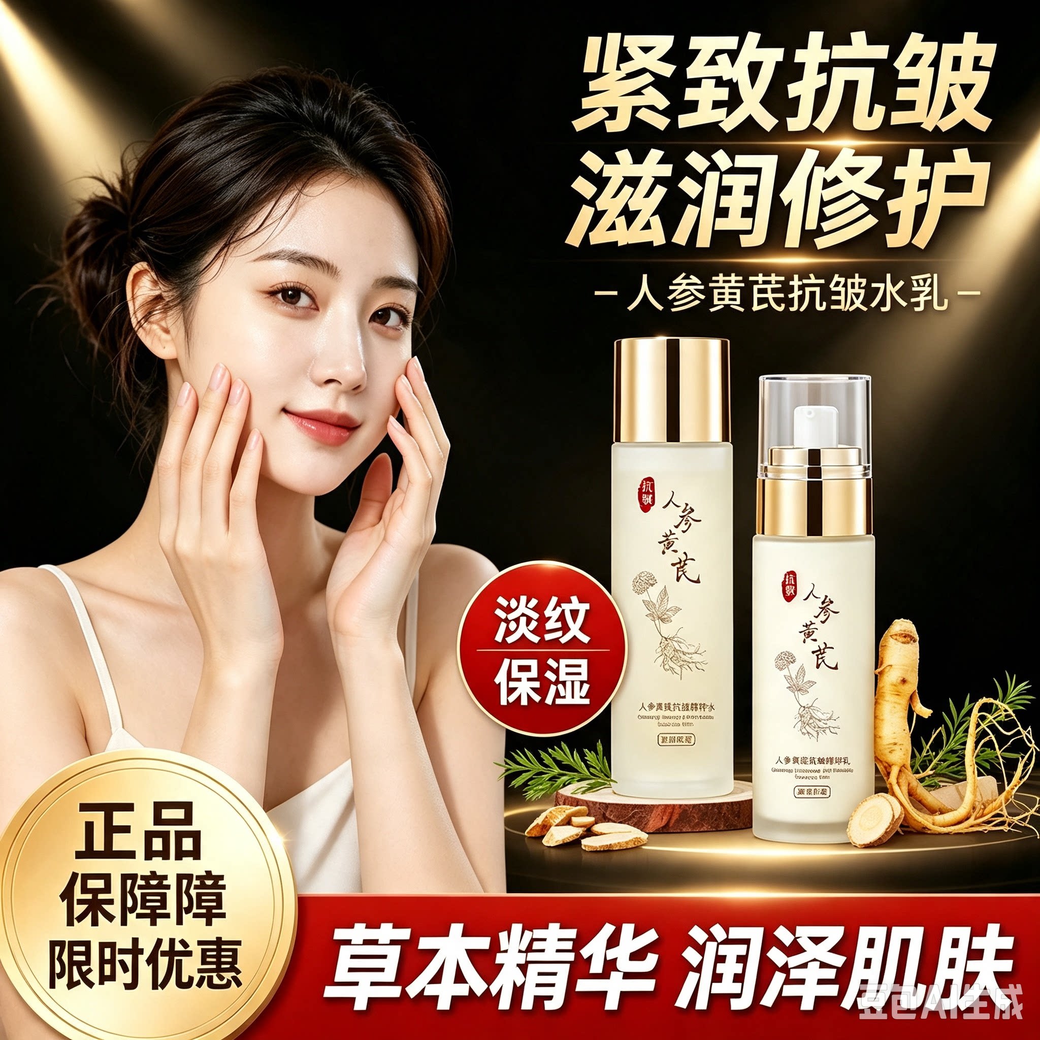 官方旗舰店正品【经典老牌国货】黄芪水乳保湿保湿抗氧化乳液