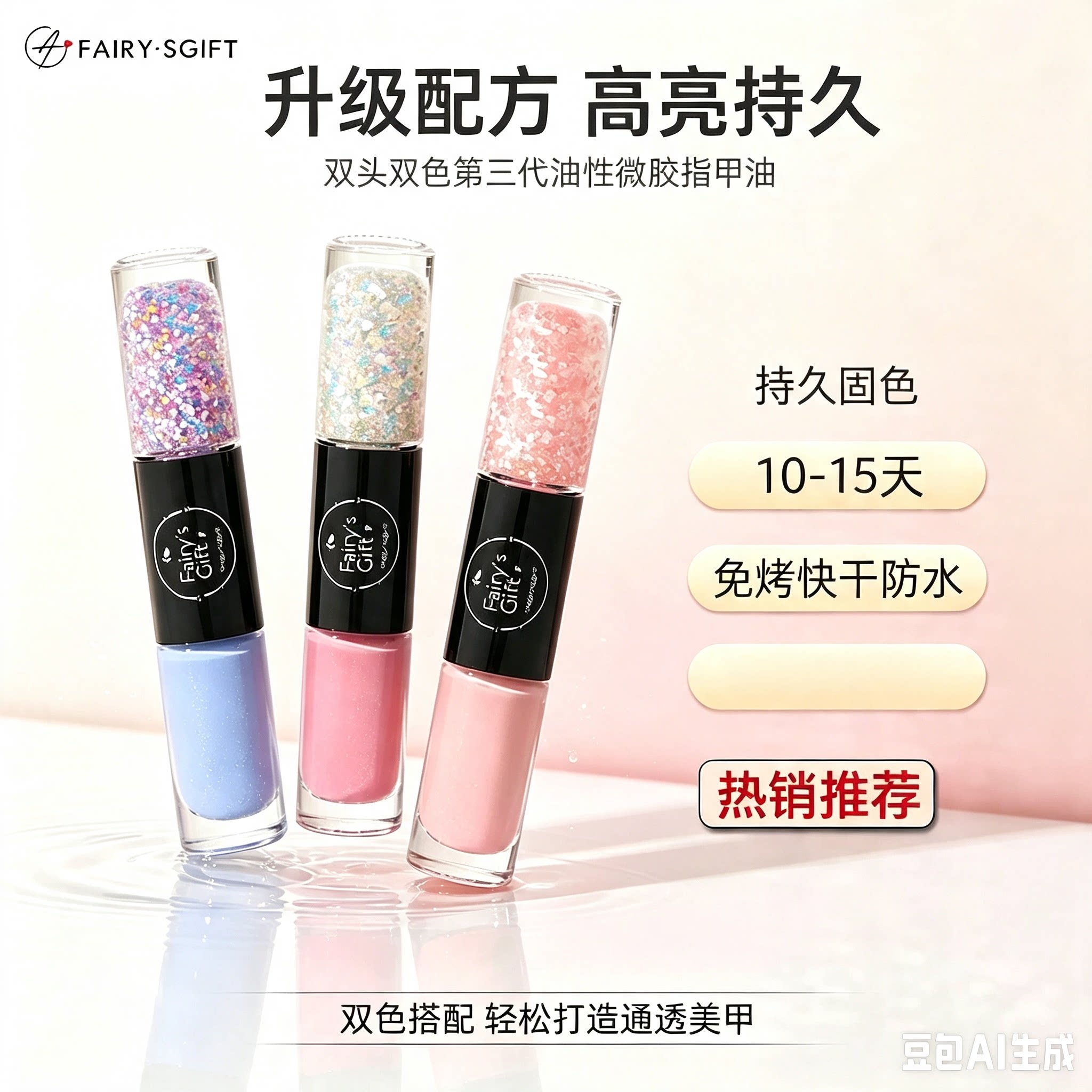 正品双色指甲油双头2026新款免烤快干持久可用不可剥防水不含