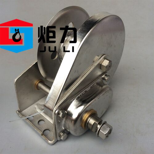 不锈钢手摇绞盘自锁手动卷扬机304自锁绞车吊水泵牵引防腐污水厂