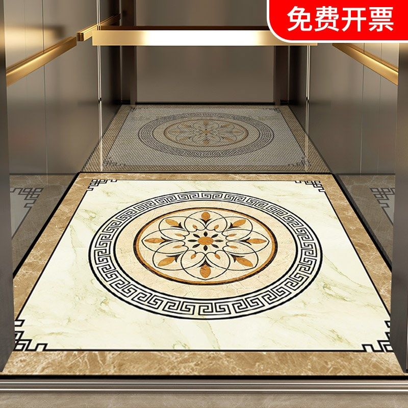 电梯轿厢地垫专用星期毯定制logo耐磨地板革仿大U理石迎宾地毯商