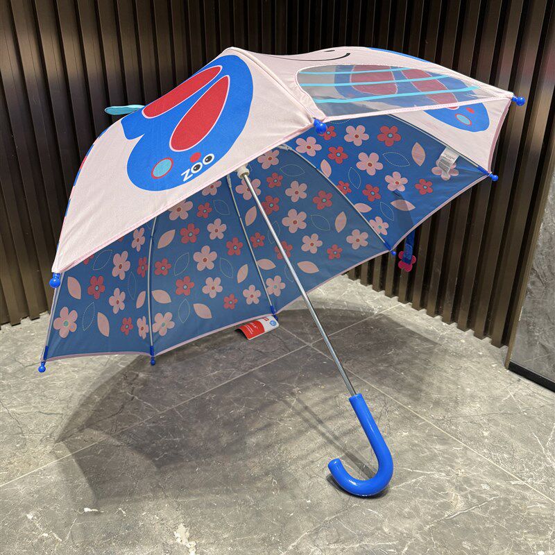 新2024日系卡通儿童长柄雨伞手动幼儿园中小童轻便可爱安全晴雨伞