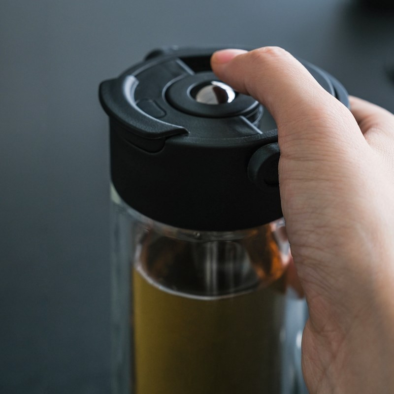 黑蚁滚珠磁弹泡茶杯茶水分离双层磁吸杯高硼硅高颜值玻璃杯子防烫