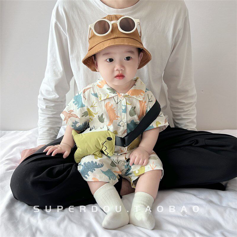 连体衣婴儿夏季男宝宝夏装超萌卡通包屁衣洋气婴幼儿外出爬服夏天