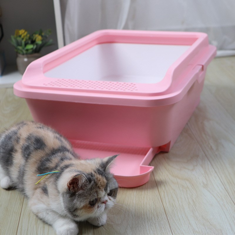 猫砂盆大号半封闭双层抽屉式松木猫厕所防外溅猫咪用品猫沙盆便盆
