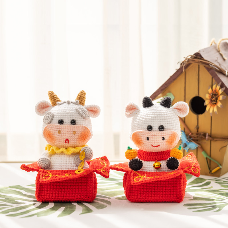 胖小森手作牛牛玩偶打发时间手工钩针diy编织材料包牛奶棉毛线团,服饰配件/皮带/帽子/围巾,DIY编织材料包,淘宝优惠券,粉丝福利购,淘宝优惠卷